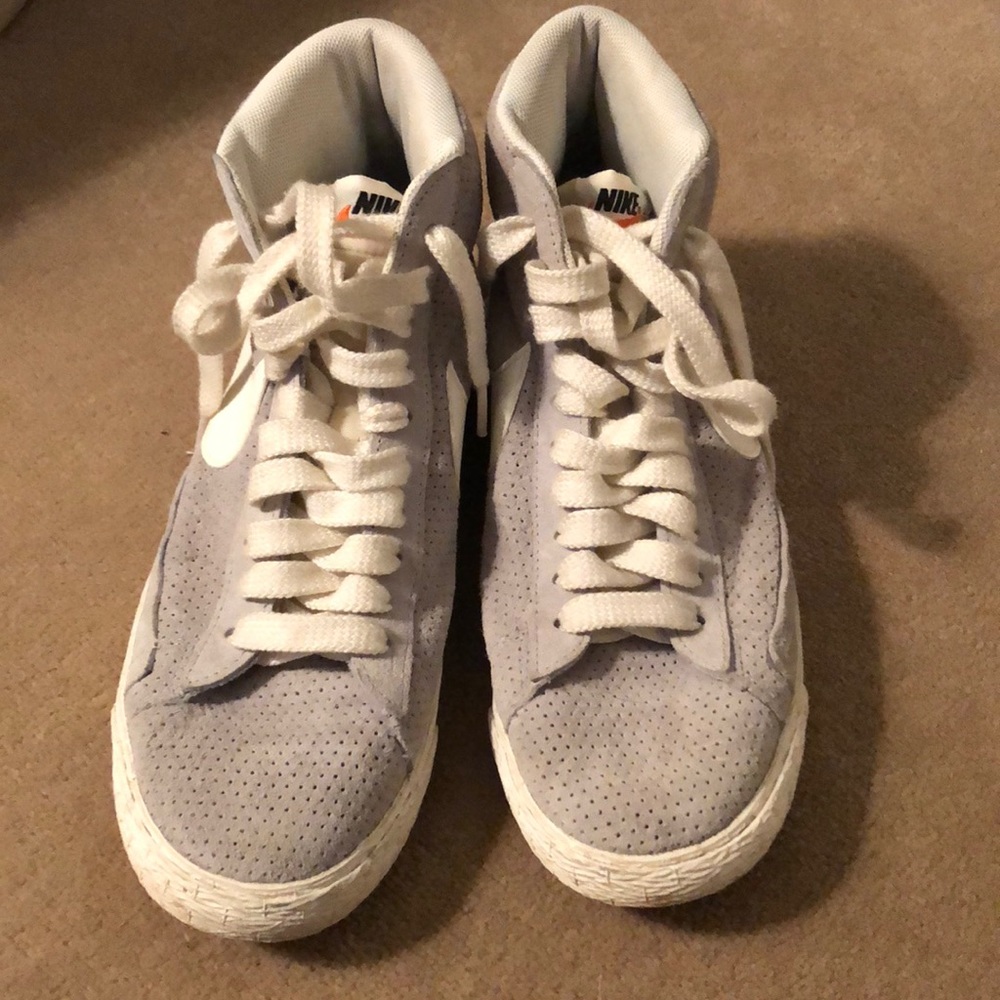 Gray suede nike sneakers